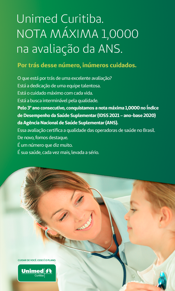 Unimed Curitiba alcança novamente a nota maxima no IDSS 1,000