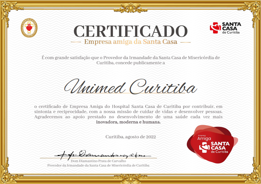 Certificado empresa amiga Santa Casa