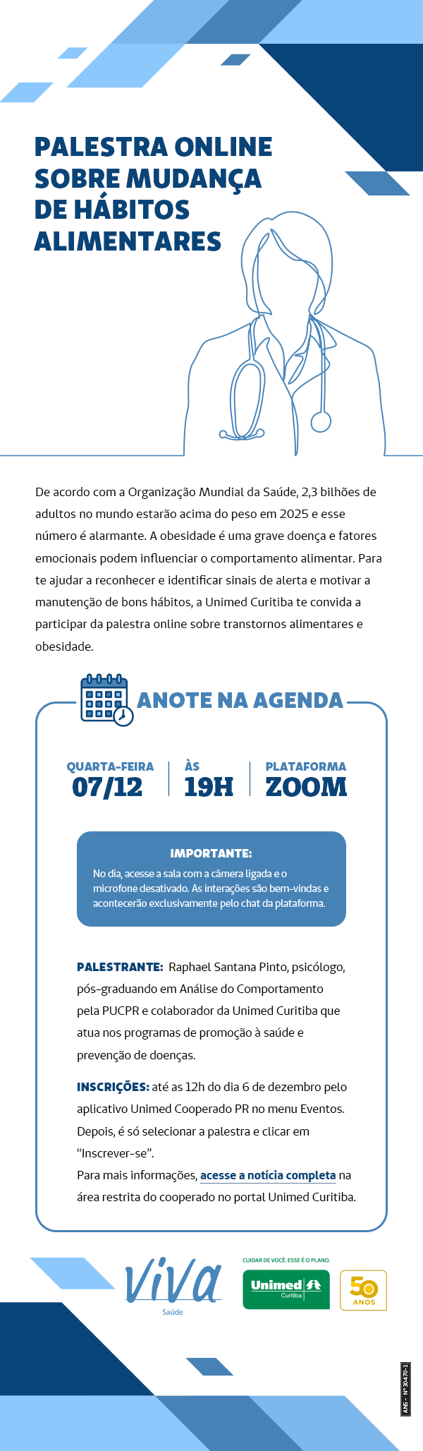 Palestra sobre mudança de hábitos alimentares