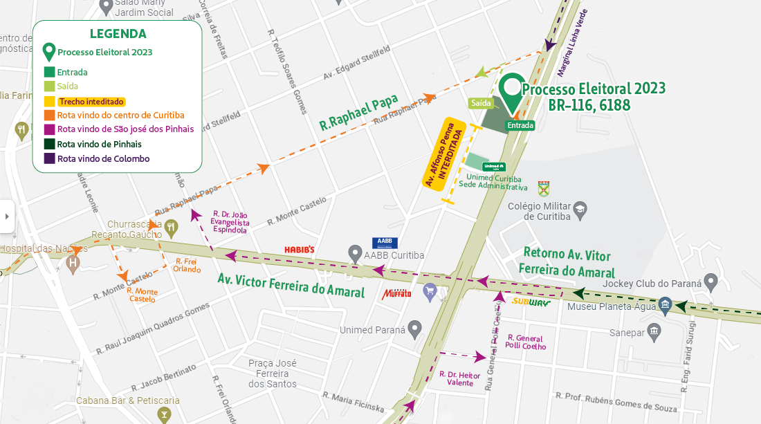 mapa de acesso a votação da AG0 2023