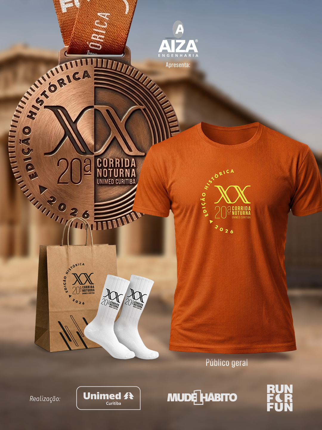 kit 20 corrida noturna 