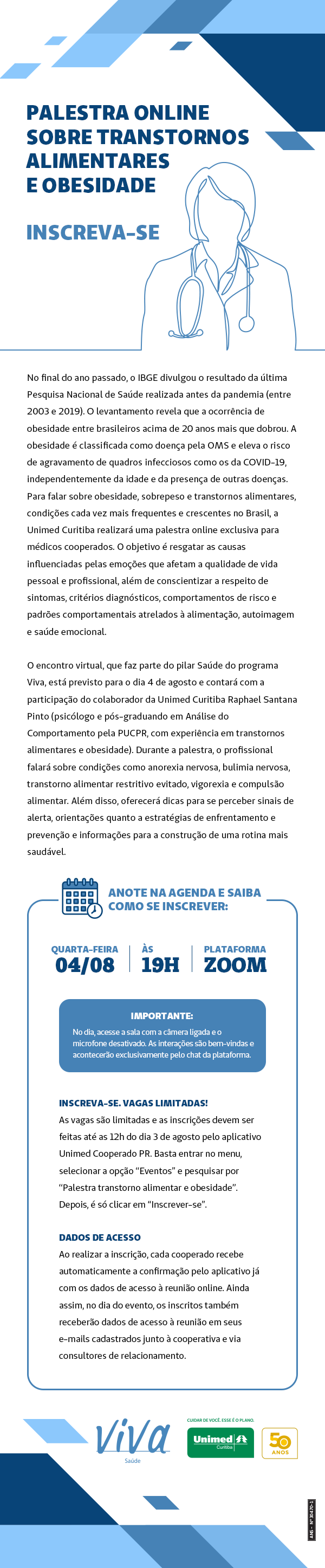 Palestra sobre transtornos alimentares e obesidade