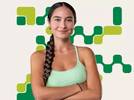 Mulher com roupa de academia