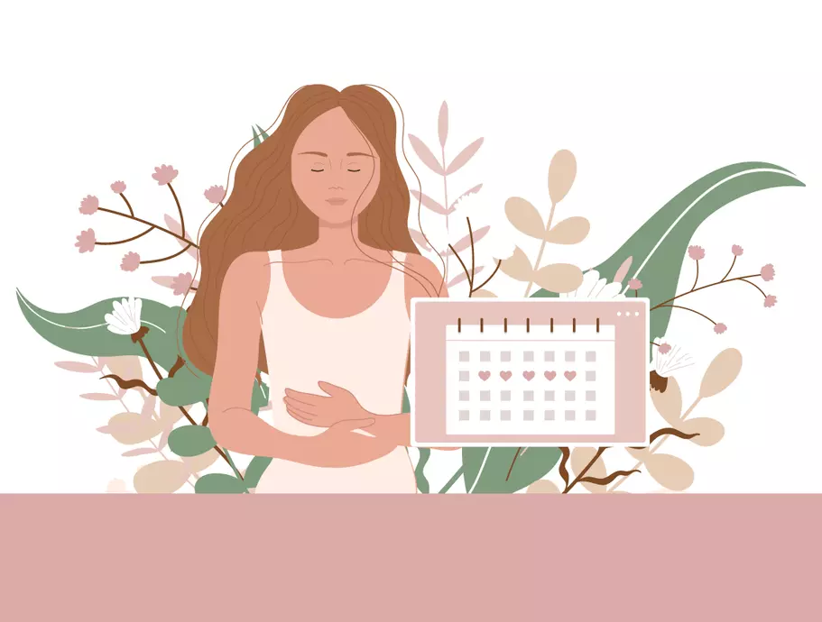 vetor de uma menina calendário menstrual 