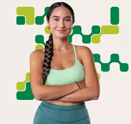 Mulher com roupa de academia